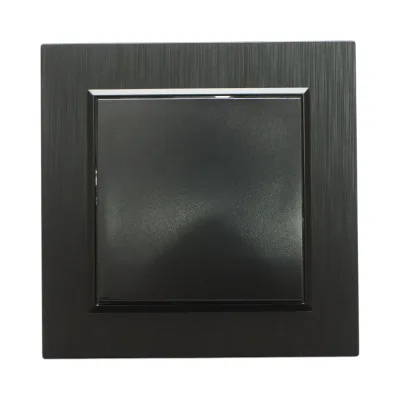 Interruttore singolo da incasso nero 220V, 10AX, ABS 80x80mm - immagine 2