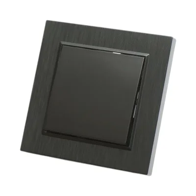 Interruttore singolo da incasso nero 220V, 10AX, ABS 80x80mm