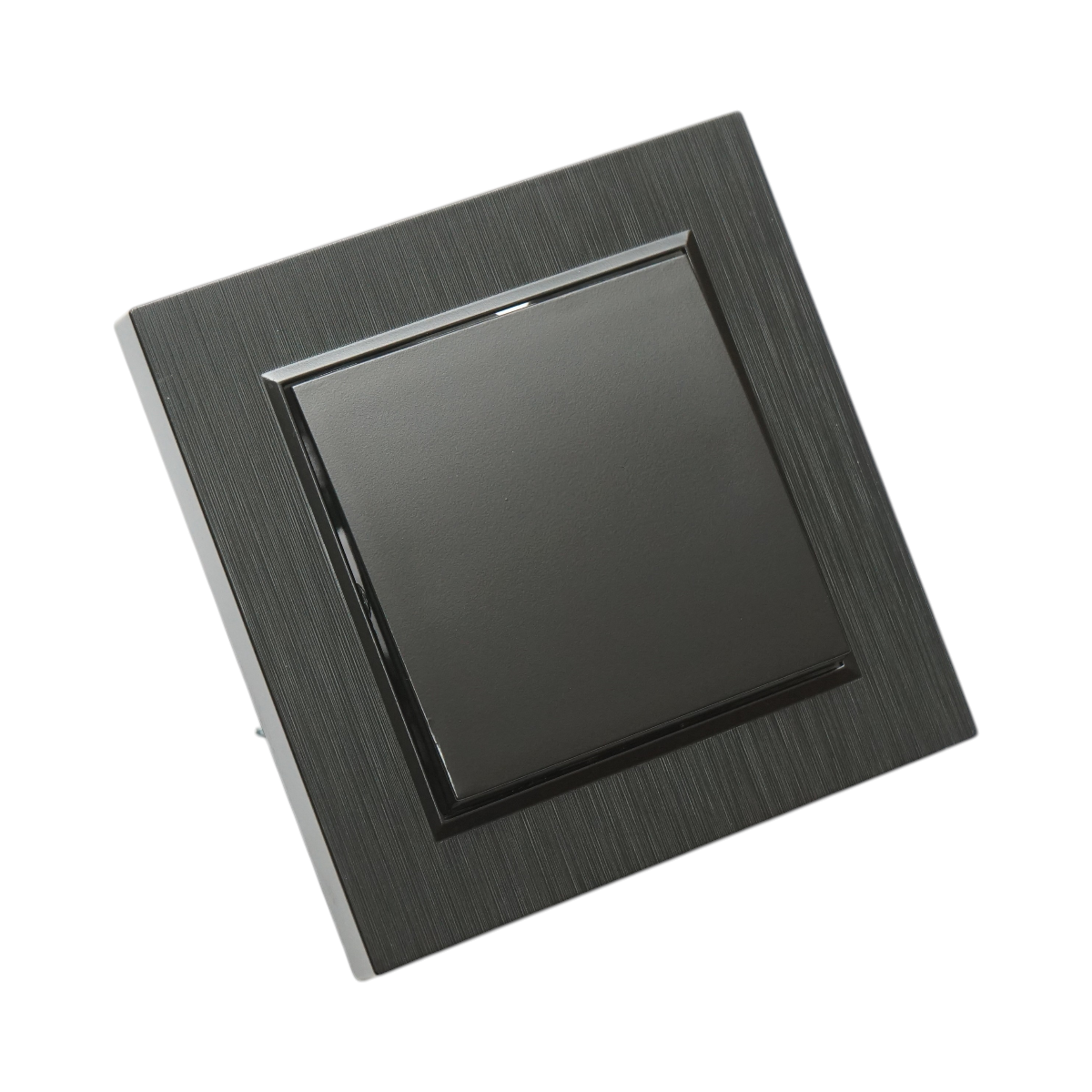 Interruttore singolo da incasso nero 220V, 10AX, ABS 80x80mm - immagine 4