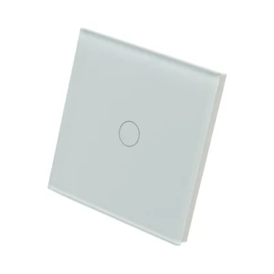 Interruttore touch per testa scala bianco 220V, spia luminosa, cornice in vetro 86x86x34mm