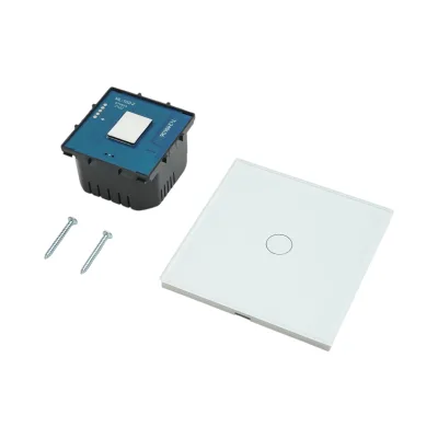 Interruttore touch per testa scala bianco 220V, spia luminosa, cornice in vetro 86x86x34mm - immagine 5