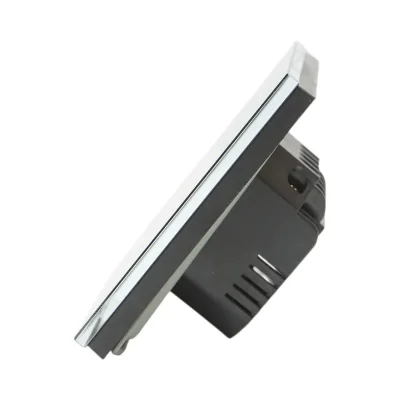 Interruttore touch per testa scala nero 220V, spia luminosa, cornice in vetro 86x86x34mm - immagine 3