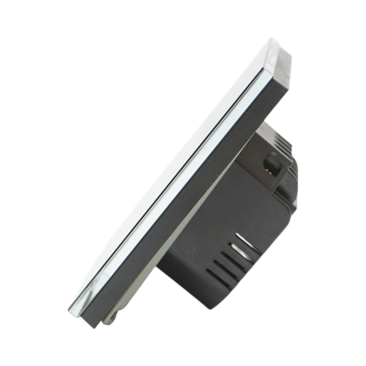 Interruttore touch per testa scala nero 220V, spia luminosa, cornice in vetro 86x86x34mm - immagine 3