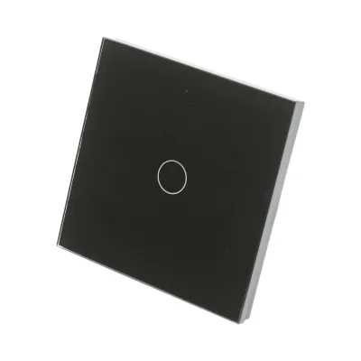 Interruttore touch per testa scala nero 220V, spia luminosa, cornice in vetro 86x86x34mm