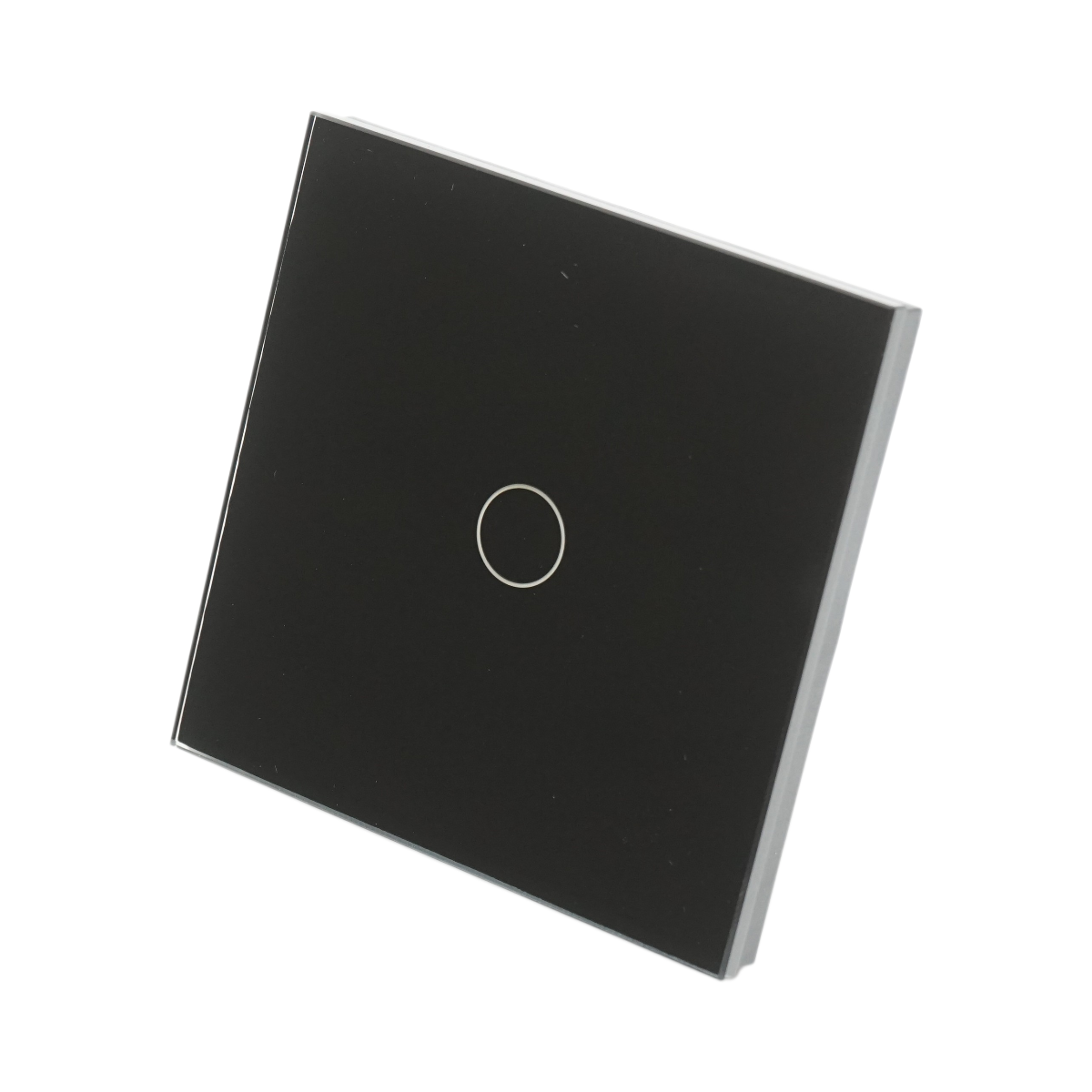 Interruttore touch per testa scala nero 220V, spia luminosa, cornice in vetro 86x86x34mm