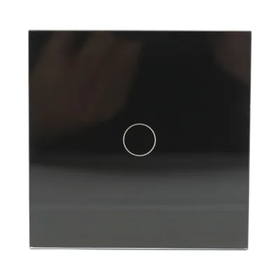 Interruttore touch per testa scala nero 220V, spia luminosa, cornice in vetro 86x86x34mm - immagine 2