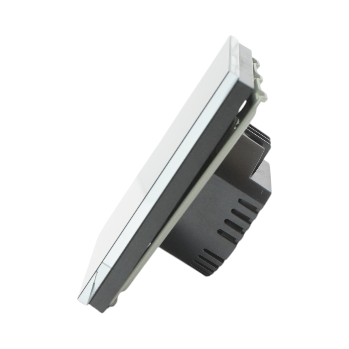 Interruttore touch semplice nero 220V, spia luminosa, cornice in vetro 86x86x34mm - immagine 3