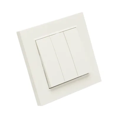 Interruttore triplo da incasso bianco 220V, 10AX, ABS 80x80mm - immagine 4
