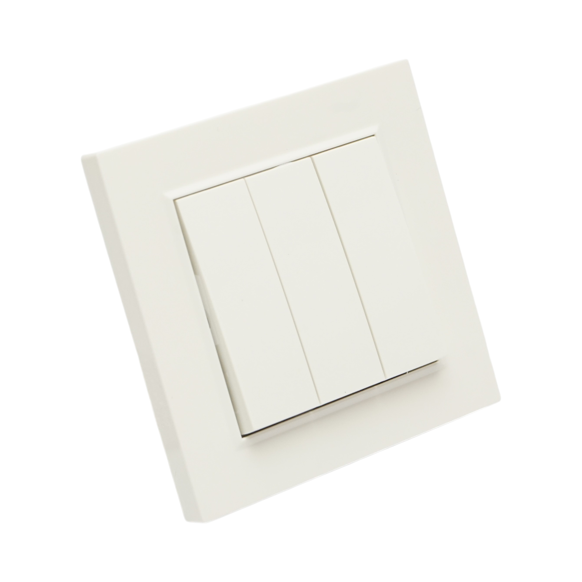 Interruttore triplo da incasso bianco 220V, 10AX, ABS 80x80mm - immagine 4