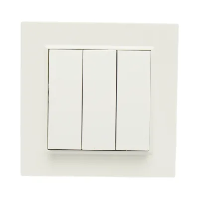 Interruttore triplo da incasso bianco 220V, 10AX, ABS 80x80mm - immagine 2