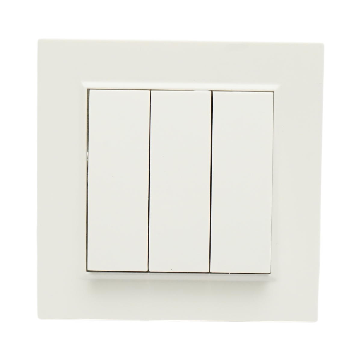 Interruttore triplo da incasso bianco 220V, 10AX, ABS 80x80mm - immagine 2