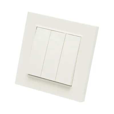 Interruttore triplo da incasso bianco 220V, 10AX, ABS 80x80mm