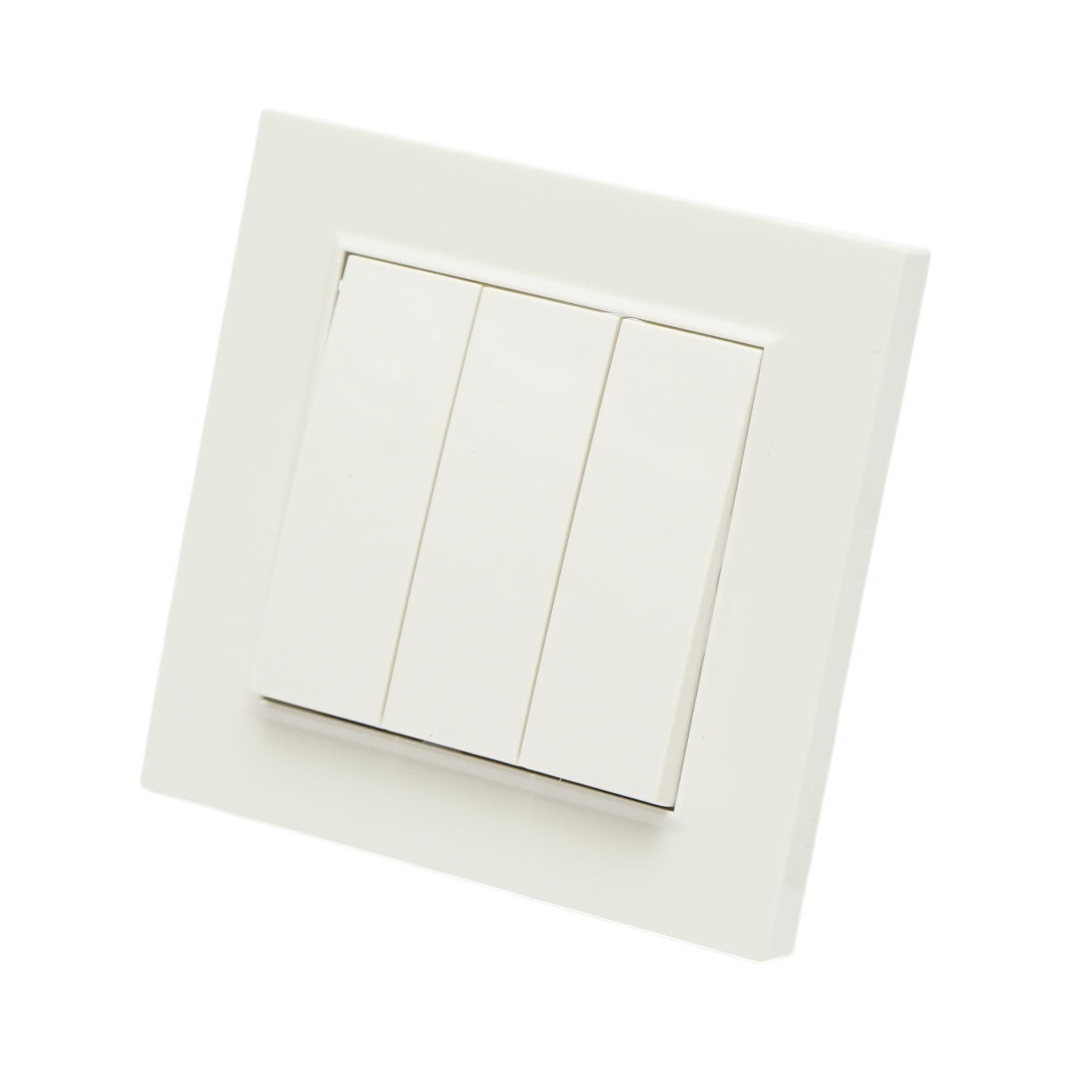 Interruttore triplo da incasso bianco 220V, 10AX, ABS 80x80mm