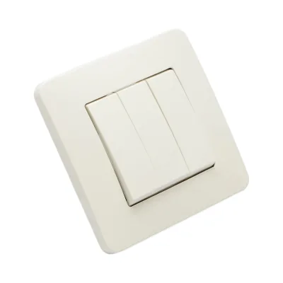 Interruttore triplo da incasso bianco 220V, 10AX, PC 80x80mm - immagine 4