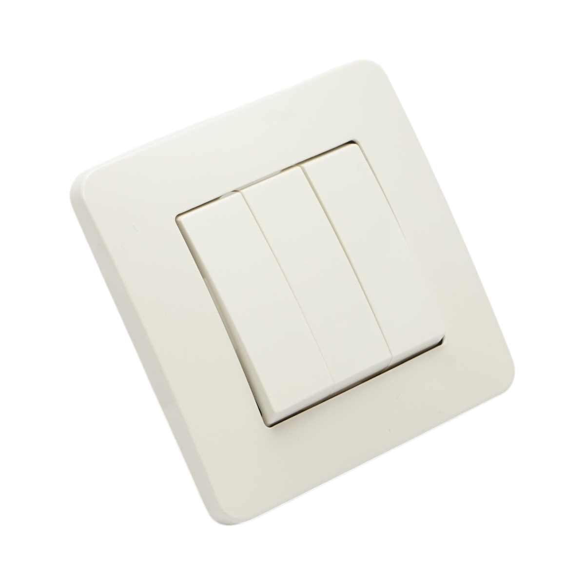 Interruttore triplo da incasso bianco 220V, 10AX, PC 80x80mm - immagine 4