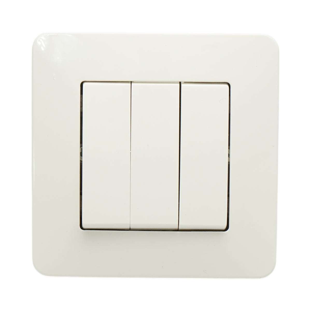 Interruttore triplo da incasso bianco 220V, 10AX, PC 80x80mm - immagine 2
