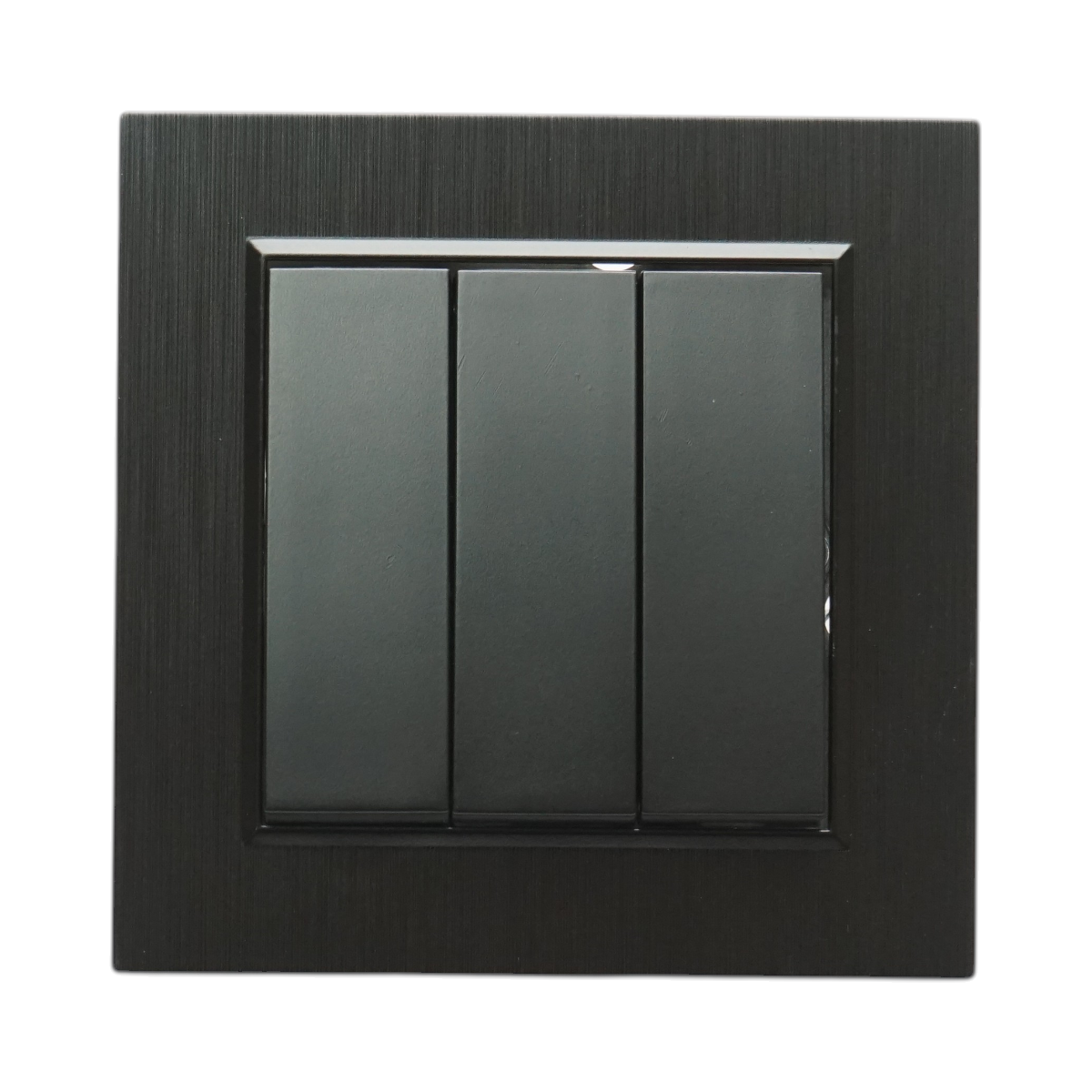 Interruttore triplo da incasso nero 220V, 10AX, ABS 80x80mm - immagine 2