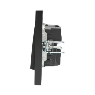 Interruttore triplo da incasso nero 220V, 10AX, ABS 80x80mm - immagine 5