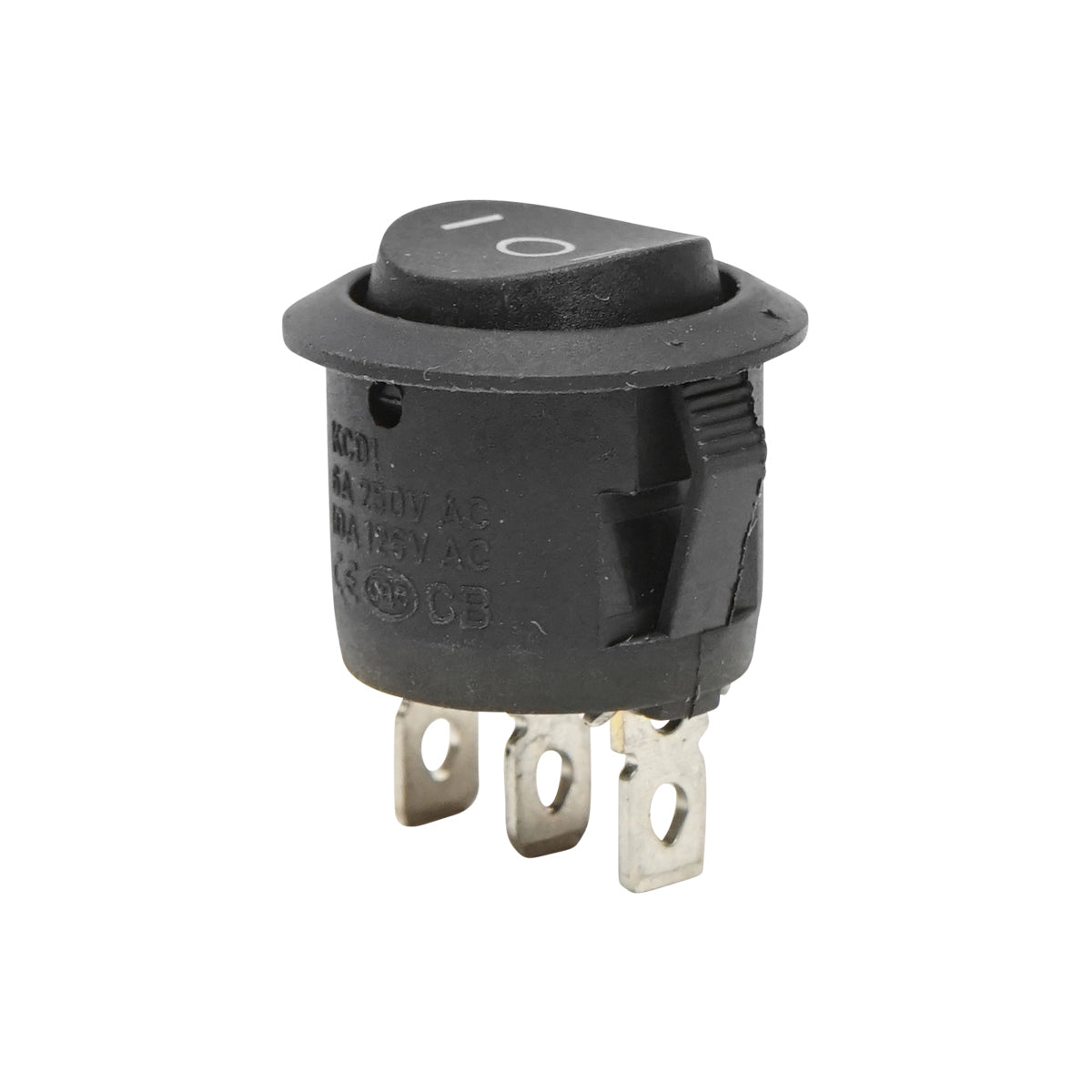 Interruttore universale rotondo 3 pin fi 20mm con punto morto ON-OFF-ON I-O-II 6A 250VAC/10A 125VAC - immagine 2