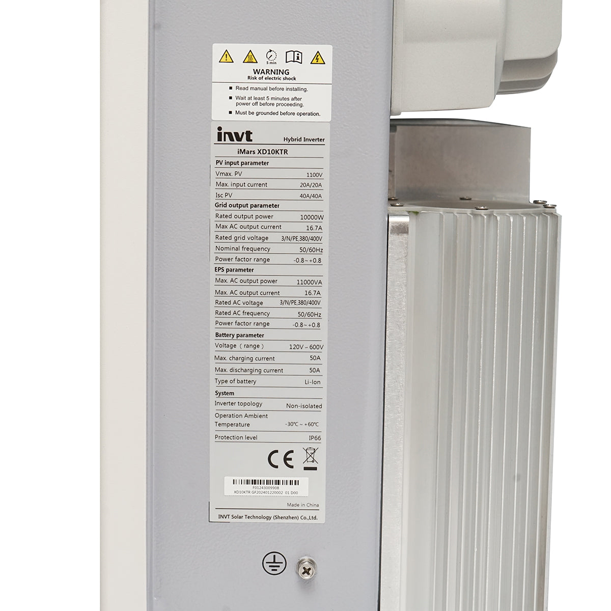 Inverter ibrido 10KW INVT XD10KTR trifase 380V per impianto fotovoltaico 2xMPPT, wi-fi logger e smart meter inclusi ON/OFF-GRID - immagine 2