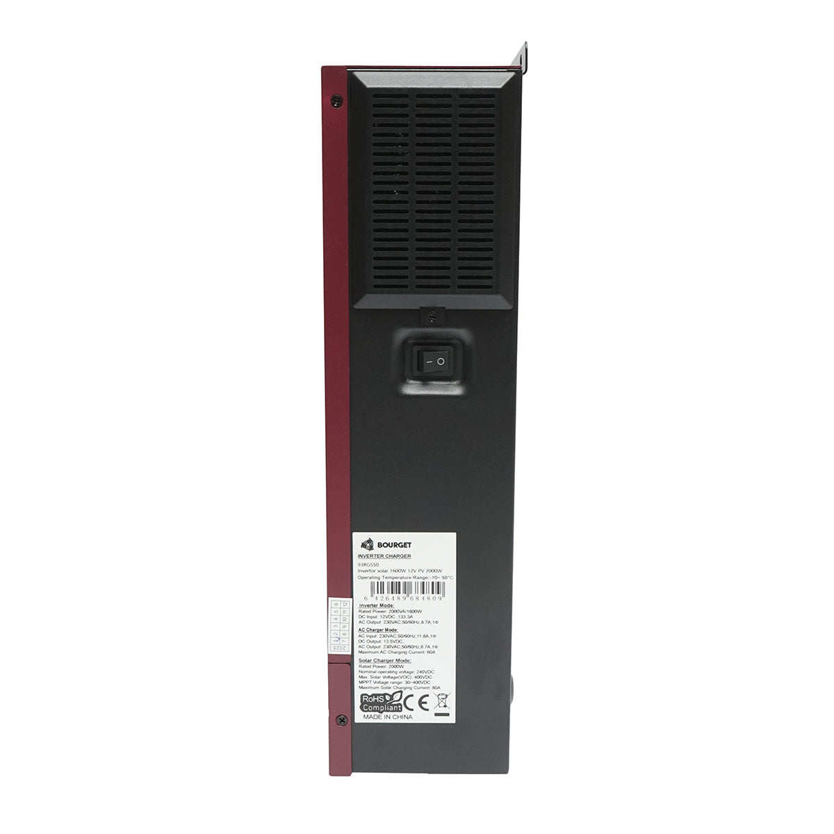 Inverter solare ibrido 1,6 KW, 12V, 80A MPPT, monofase, OFF-GRID, EVO-2000 Bourget - immagine 3