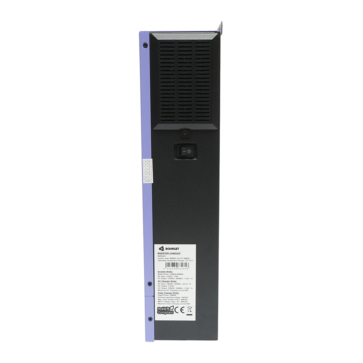 Inverter solare ibrido 3,0 KW, 24 V, 80 A MPPT, monofase, OFF-GRID, EVO-3200 Bourget - immagine 3