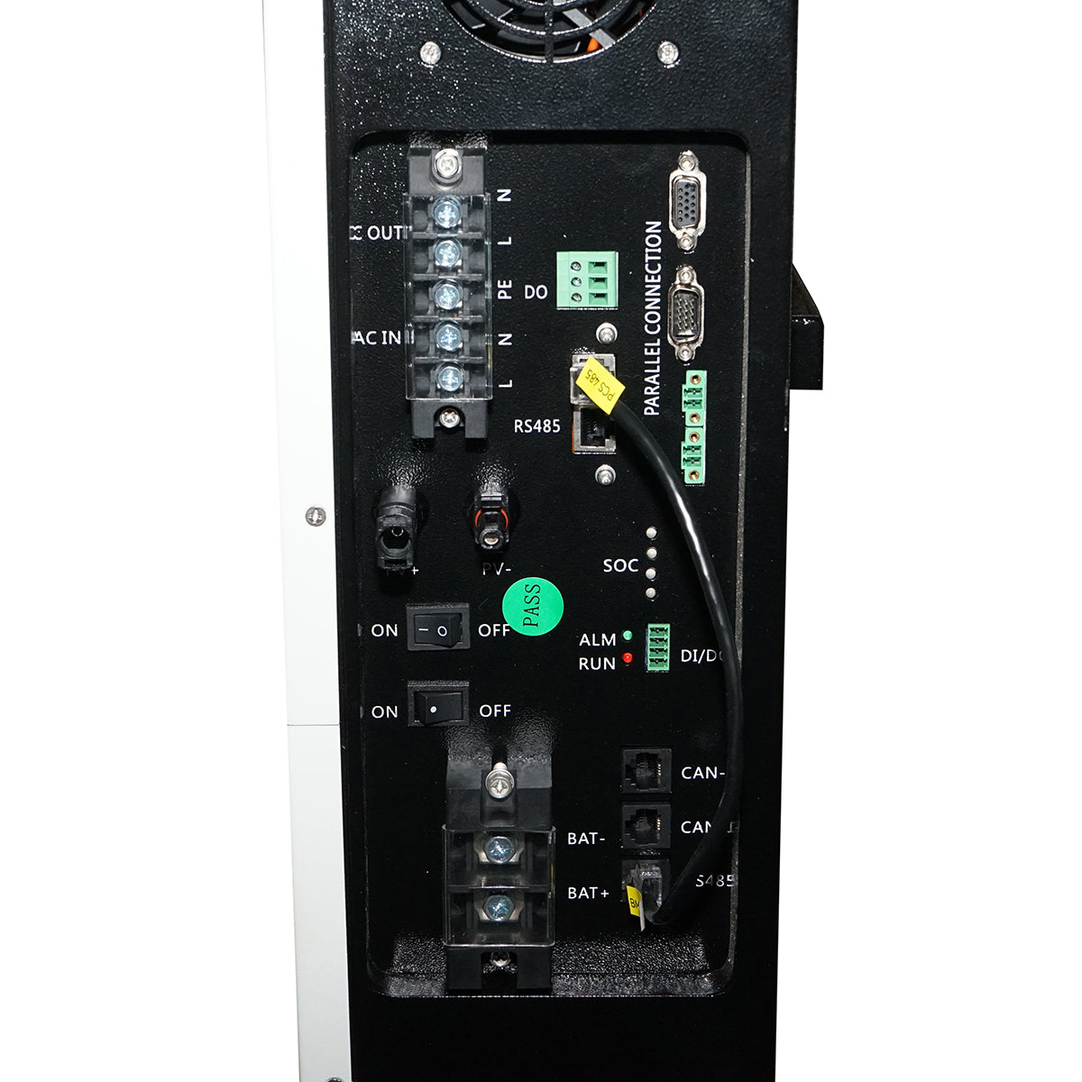 Inverter solare ibrido 5KW ON/OFF GRID, batteria integrata 10KW Li-ion LiFePO4 51,2V, 200Ah, monofase IP54 - immagine 6