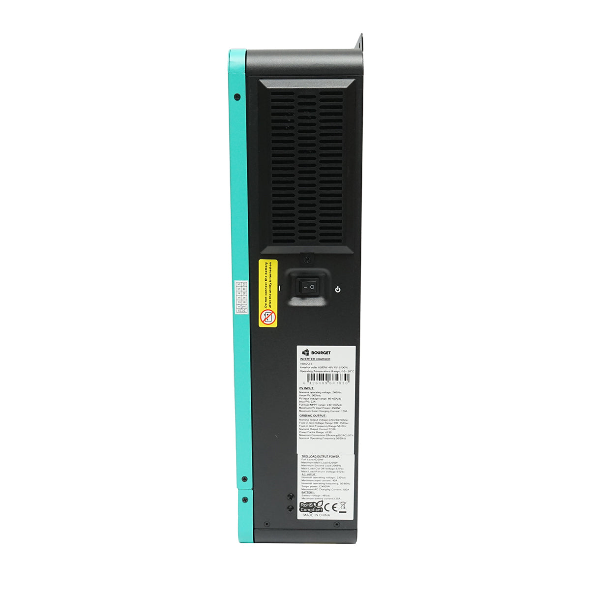 Inverter solare ibrido 6,2 KW, 48 V, 120 A MPPT, monofase, ON/OFF-GRID, EVO-6200 Bourget - immagine 3