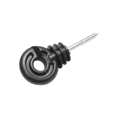 Isolatore ad anello in materiale PP nero opaco, dimensioni 88x38 mm, per recinzione elettrica, Breckner Germany - immagine 3
