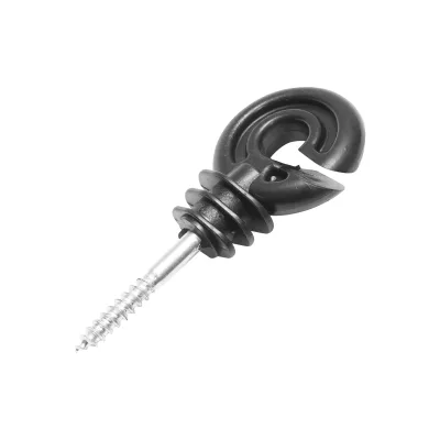 Isolatore ad anello in materiale PP nero opaco, dimensioni 88x38 mm, per recinzione elettrica, Breckner Germany - immagine 2