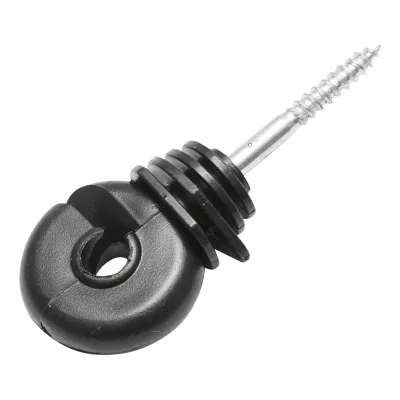 Isolatore compatto nero, diametro 5.4 mm, dimensioni 87x37 mm, per recinzione elettrica, Mezofarm - immagine 3