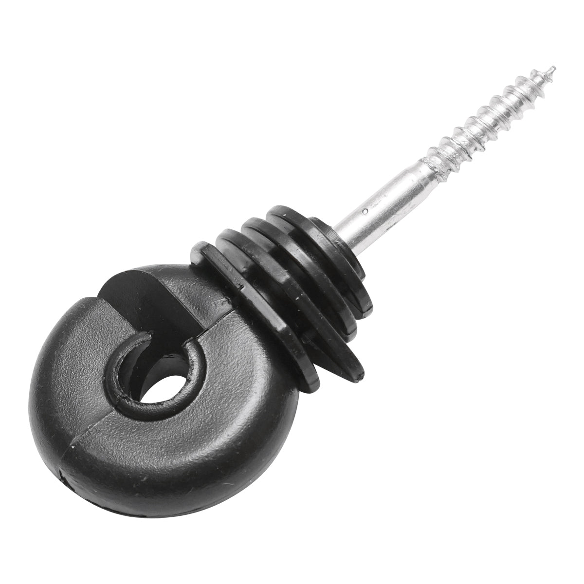 Isolatore compatto nero, diametro 5.4 mm, dimensioni 87x37 mm, per recinzione elettrica, Mezofarm - immagine 3