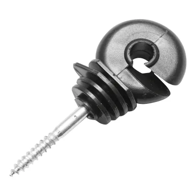 Isolatore compatto nero, diametro 5.4 mm, dimensioni 87x37 mm, per recinzione elettrica, Mezofarm - immagine 2