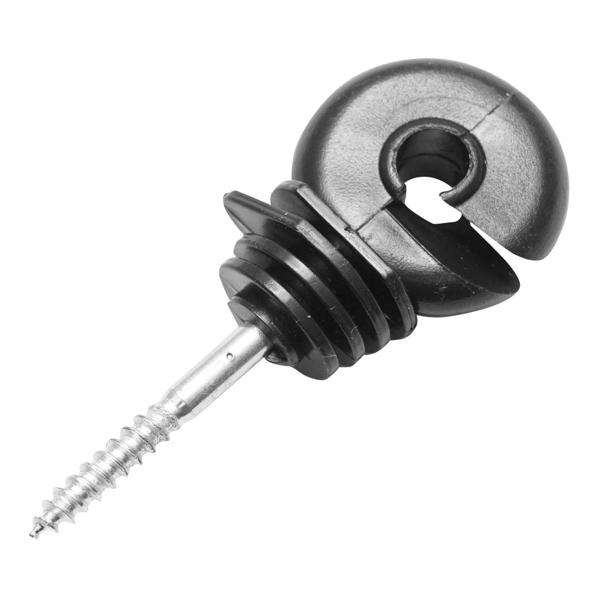 Isolatore compatto nero, diametro 5.4 mm, dimensioni 87x37 mm, per recinzione elettrica, Mezofarm - immagine 2