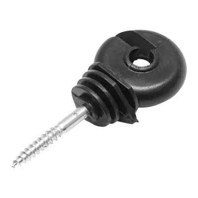 Isolatore compatto nero, diametro 5.6 mm, dimensioni 87x37 mm, per recinzione elettrica, Breckner Germany - immagine 3