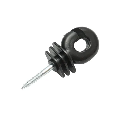 Isolatore scanalato nero, diametro 5.9 mm, dimensioni 100x40 mm, per filo di recinzione elettrica, Breckner Germany - immagine 2