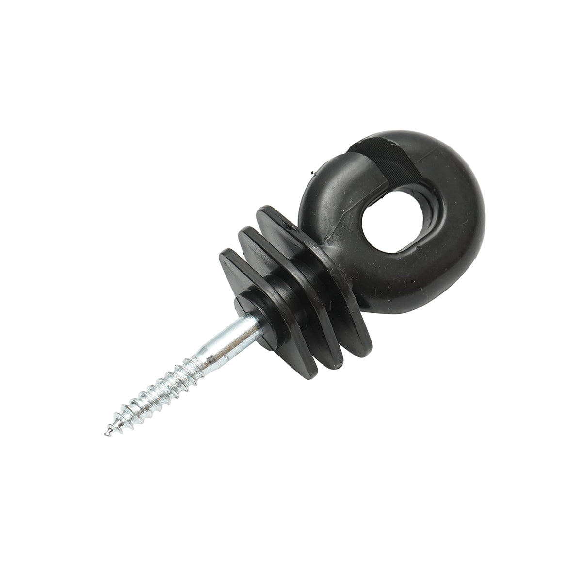 Isolatore scanalato nero, diametro 5.9 mm, dimensioni 100x40 mm, per filo di recinzione elettrica, Breckner Germany - immagine 2