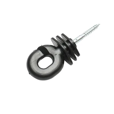 Isolatore scanalato nero, diametro 5.9 mm, dimensioni 100x40 mm, per filo di recinzione elettrica, Breckner Germany - immagine 3
