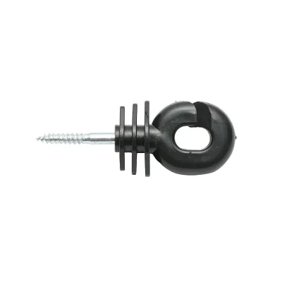 Isolatore scanalato nero, diametro 5.9 mm, dimensioni 100x40 mm, per filo di recinzione elettrica, Breckner Germany