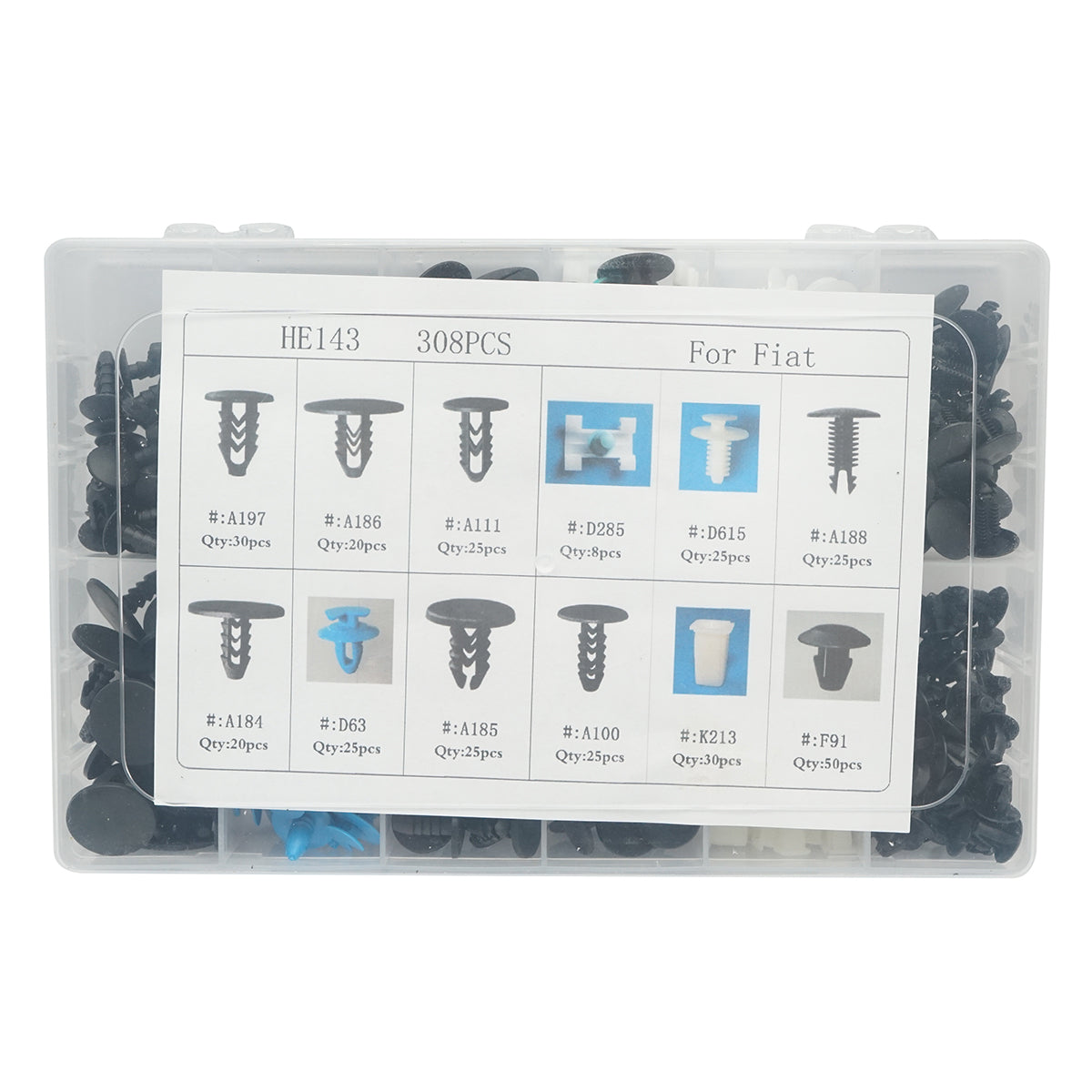 Kit clip in plastica per ricambi Fiat 308 - immagine 3