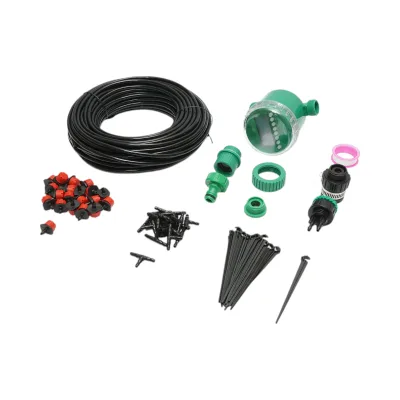 Kit completo per irrigazione a goccia con tubo da 25 m, timer, ugelli, connettori e aste di fissaggio (66 pezzi) - immagine 2