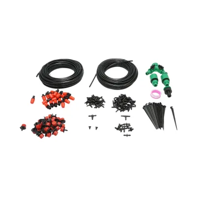 Kit completo per irrigazione a goccia e a spruzzo con tubo da 30 m, ugelli, connettori e aste di fissaggio (149 pezzi) - immagine 2