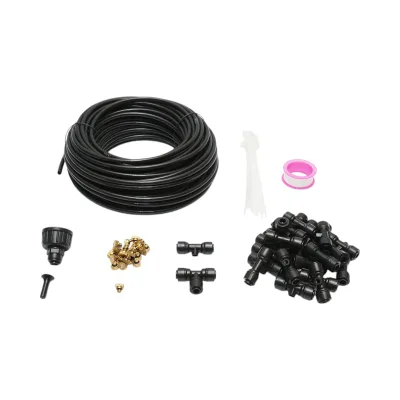 Kit completo per nebulizzazione dell'acqua con tubo da 25 m, ugelli in ottone per terrazza e giardino (80 pezzi) - immagine 2
