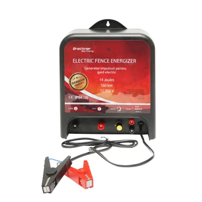 Kit completo per recinzione elettrica 12V, 14 Joule, lunghezza filo 1000m con pannello solare 20W e 100 isolatori Breckner Germany - immagine 3
