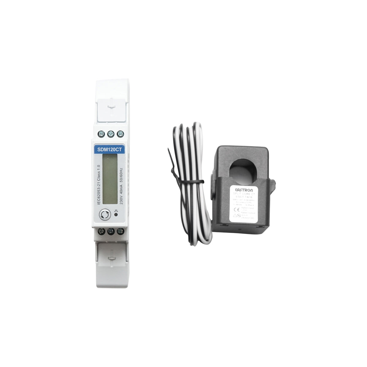 Kit contatore intelligente Deye 220 V, 40 A, monofase con fusibile digitale a nucleo diviso SDM120CT