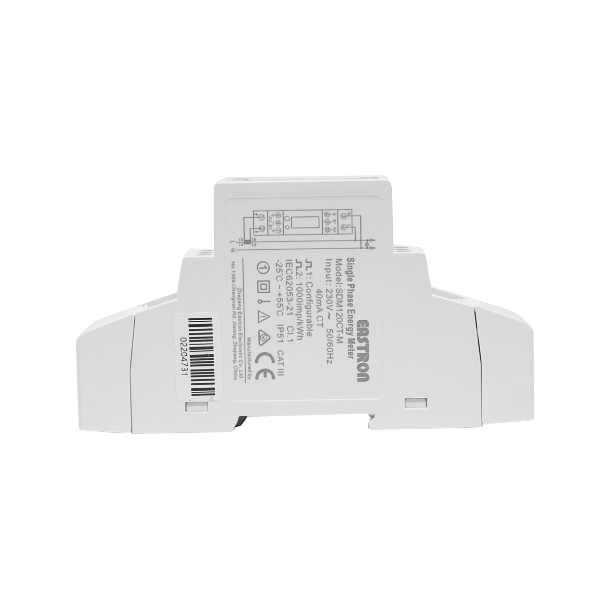 Kit contatore intelligente Deye 220 V, 40 A, monofase con fusibile digitale a nucleo diviso SDM120CT - immagine 3