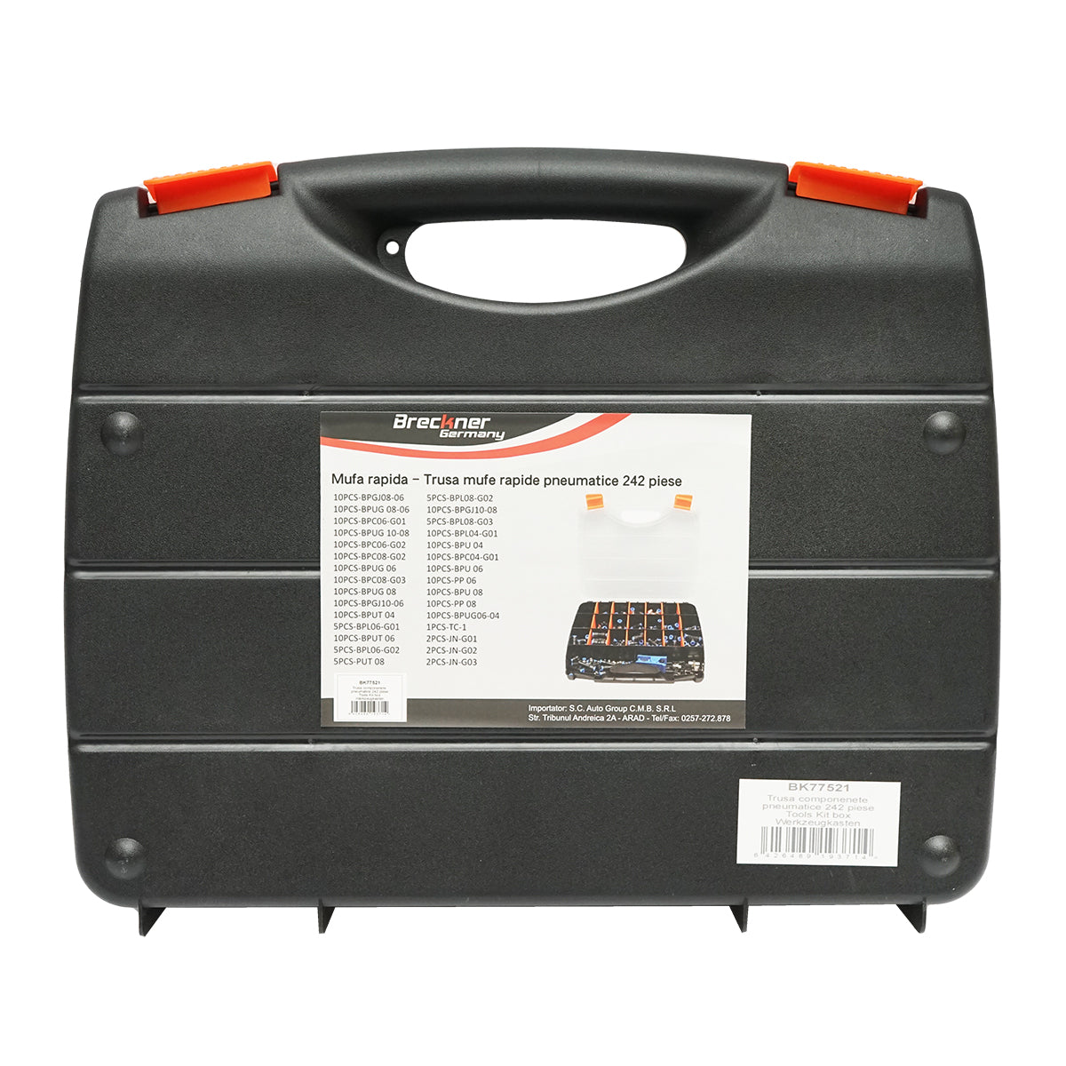 Kit da 242 pezzi: pinze tagliatubi in poliammide, connettori, attacchi rapidi, tappi per tubi aria compressa Breckner Germany - immagine 4