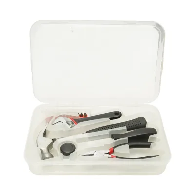 Kit di attrezzi e utensili combinati con martello, pinze, chiave regolabile, cacciavite e punte, 17 pezzi - immagine 2