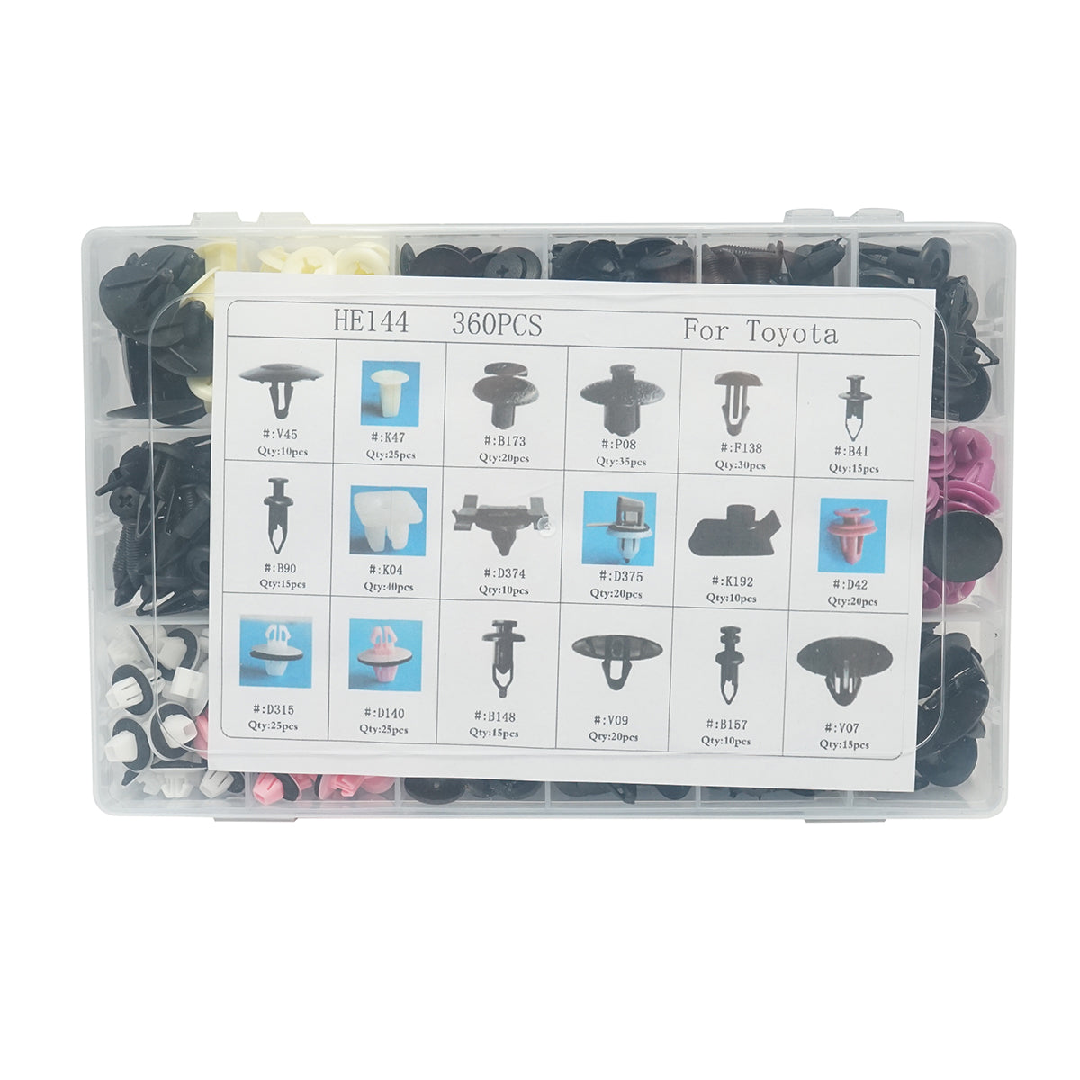 Kit di clip in plastica per auto Toyota, Lexus 360 pezzi - immagine 3