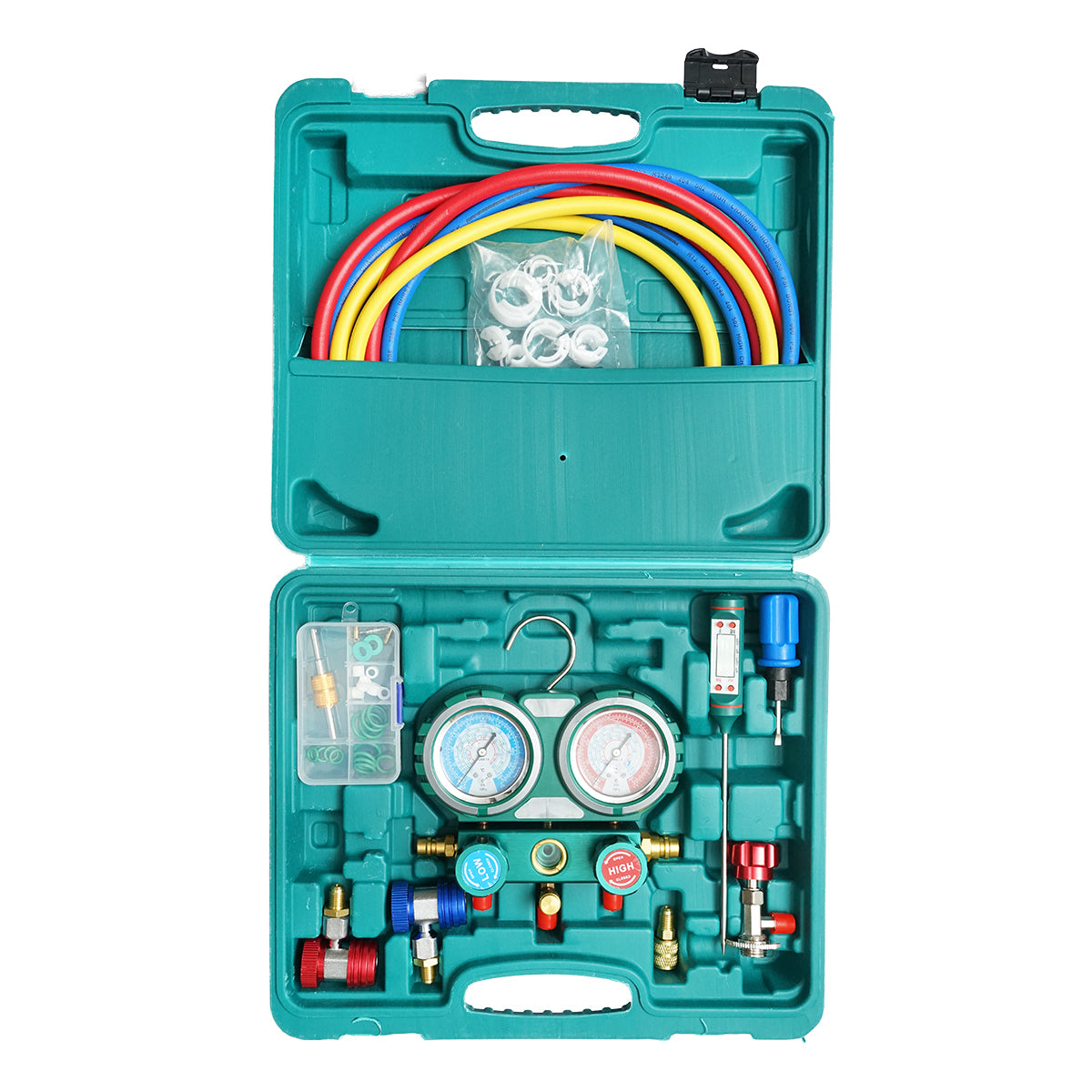 Kit di controllo e ricarica del sistema di aria condizionata per auto, freon R22, R32, R134a, R410a - immagine 3